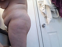 My hairy fat slutty wife filmed on the spy cam in the bathroom