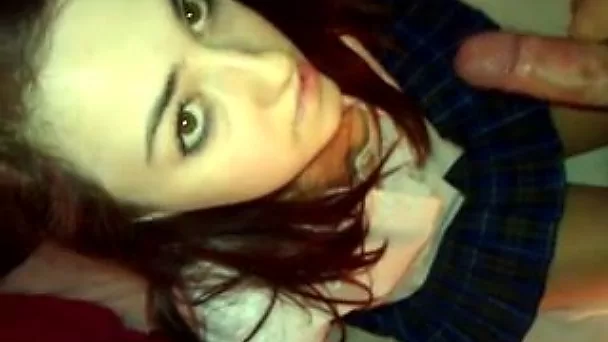 Shy and modest college girl is ready to suck my dick