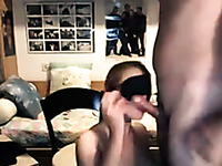 Blindfolded babe sucks my dick before I fuck her snatch doggystyle