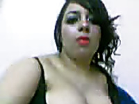 Clown faced brunette webcam bitchie fatso showed off her boobies