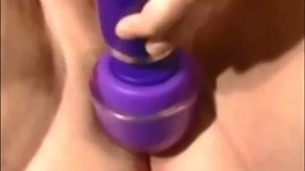 I prefer to use my purple vibrator to tease my own bald wet pussy