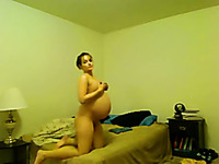 Pregnant whorish nympho danced for my buddy on webcam