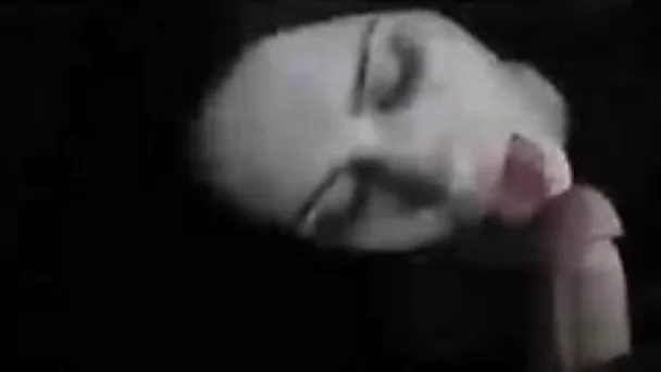 Pale skin goth teen babe is really good at cock eating