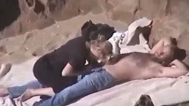 Blonde chunky lady blows dick and rides on her partner
