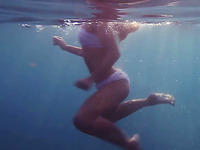 Young and exquisite European teen babes in the blue deep sea