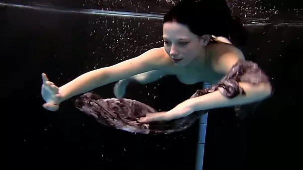 Slender pale skin Russian bitches in the pool nude