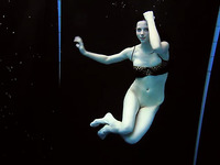 Exotic and sensual underwater solo video with cute European teen