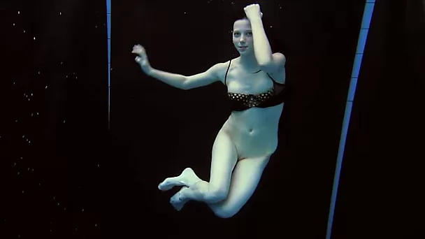 Exotic and sensual underwater solo video with cute European teen