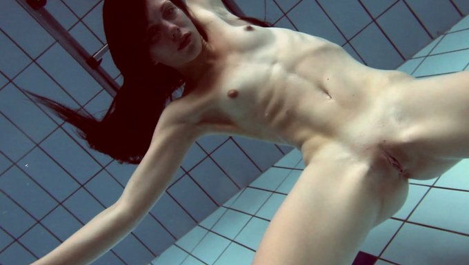 Skinny Pale Russian Bitch Swims Nude Under Water In The Pool Mylust