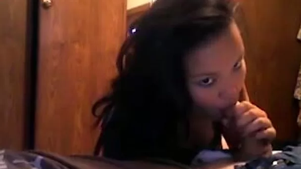 Charming exotic looking babe sucking and riding my cock passionately