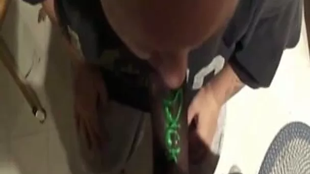 Saucy white chick sucking my big black dick balls deep