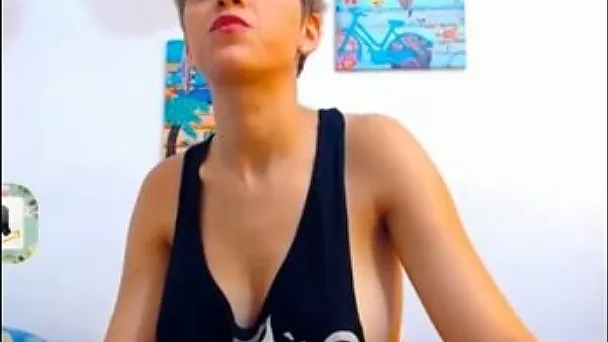 My gorgeous ex showing her boobs and fuck holes on webcam