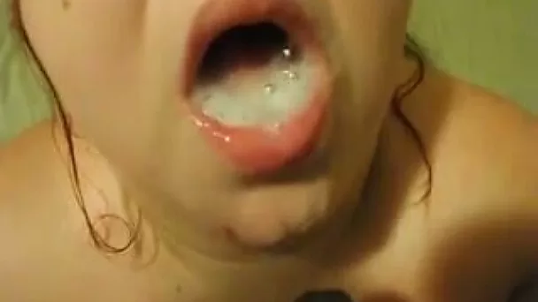 Horny fattie sucks my bbc and receives mouthful of cum