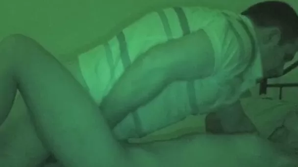 Awesome sex with a teen hot chick in the dark bedroom