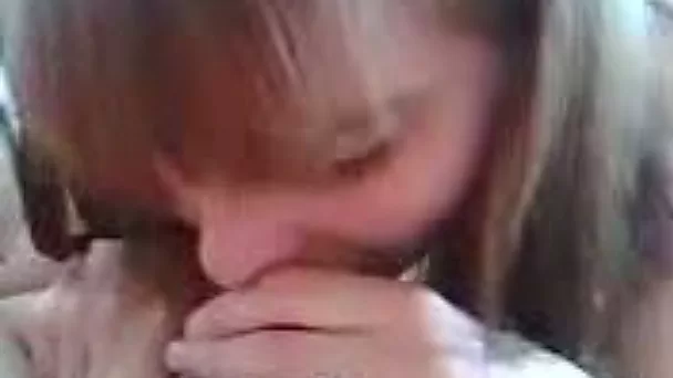 Cute brunette girl greedily sucked friend's strong lollicock