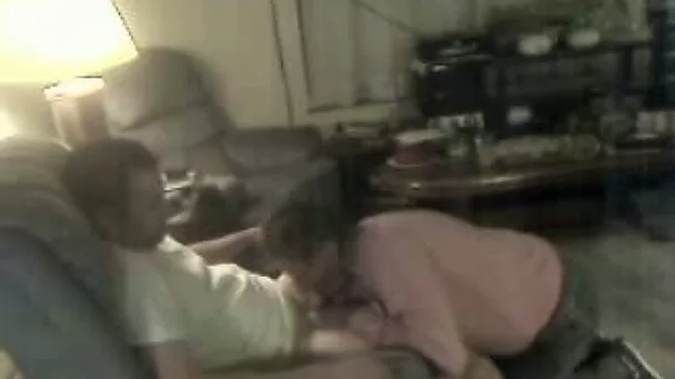 Wife's cock starving mature auntie gives me some head