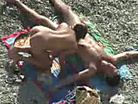 Nice video compilation of naughty couple banging on the beach