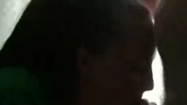 Submissive white girlfriend on the bed sucks dick on cam