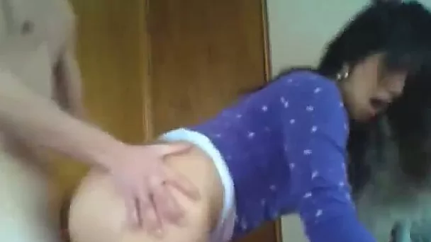 Adorable Asian horny girlfriend happy to be boned from behind