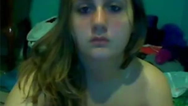 Chubby amateur gal caressing herself on webcam session