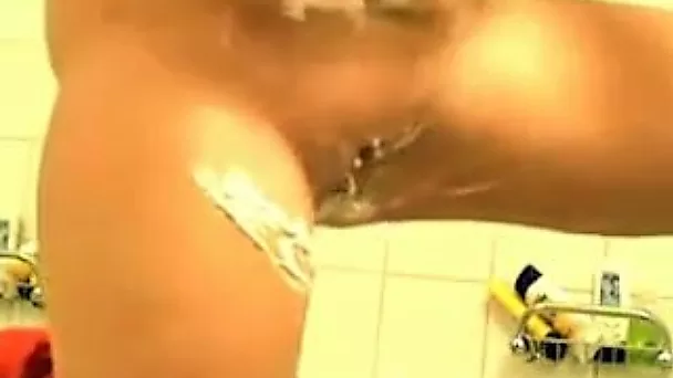 Horny French wife shaves her pussy and then I fuck her bad in a doggy position