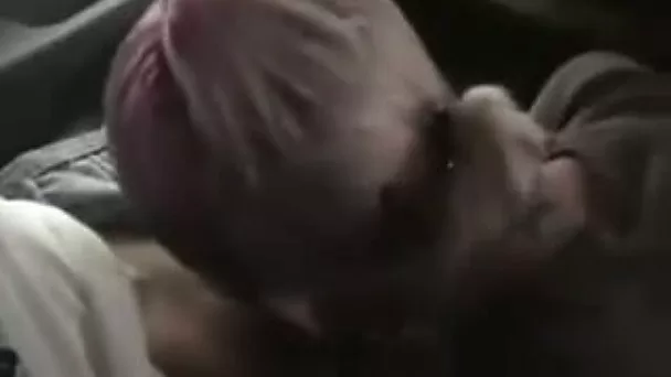 Divine bitch with dyed hair gives me blowjob in my car