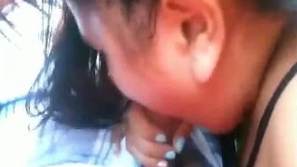 Sexy brunette gal please me with amazing blowjob in my car