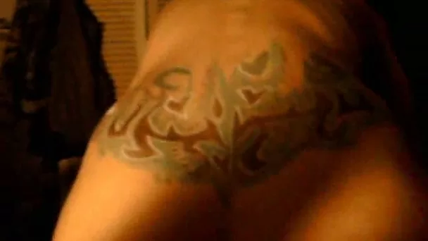 Gorgeous tattoed college babe rides me in reverse cowgirl pose
