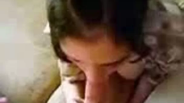 Busty shy girl working her mouth lips on my dick in POV