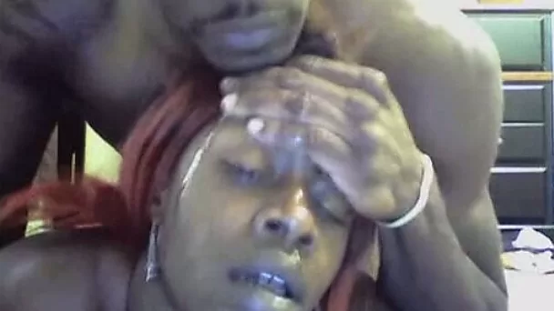 Black horny amateur slut fucked hard in front of webcam