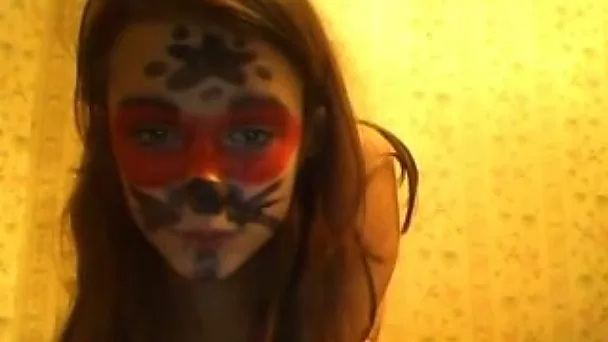 My playful girlfriend is masturbating her pussy in front of webcam
