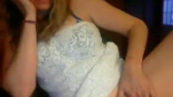 Mesmerizing sexy and slutty webcam blondie exposed and played with her tits