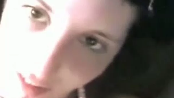 Shitty brunette whorish nympho got her pussy licked by my buddy