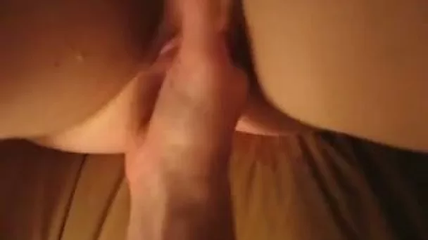 I bang her shaved coochie in missionary position in bed