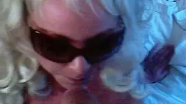 Blonde whore in sunglasses butt fucked brutally