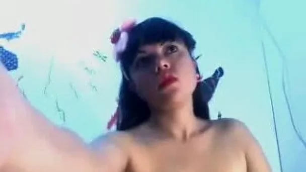 Chubby brunette girl masturbating upskirt when we webcam