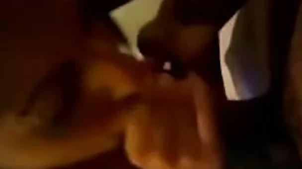 Ardent purple haired girlfriend of my buddy was sucking his dick for jizzum