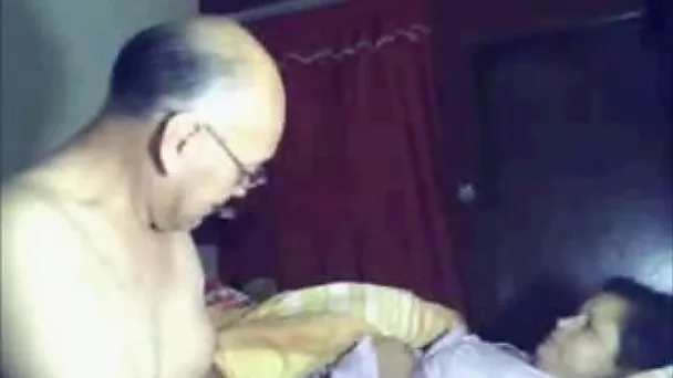 Bald headed wrinkled gaffer was fucking alluring brunette hottie