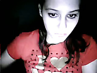 Amateur webcam black head in red T-shirt was teasing her pink twat