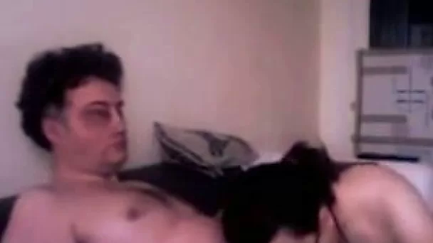 Chubby masked pale brunette wife was blowing and riding her hubby