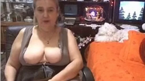 I chat with sexy busty granny and she shows off her great boobs