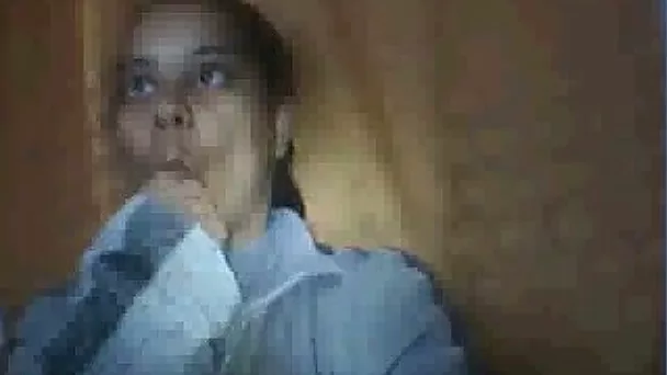 Cute chubby Arab teen shows me her big saggy rack on webcam