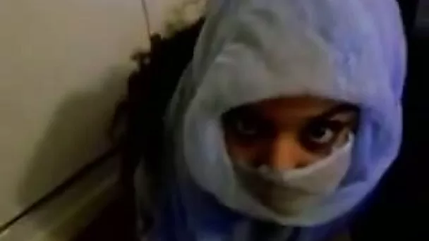 Barely legal Arab girlfriend in hijab takes messy facial