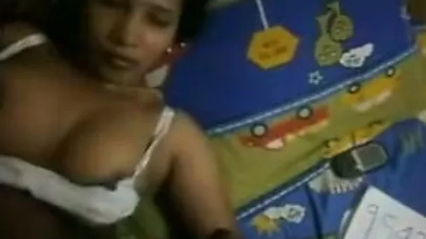 Taping my naughty Indian MILF's big tits and her trimmed pussy