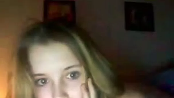 Cute angel fondling her pussy with fingers while on webcam with me