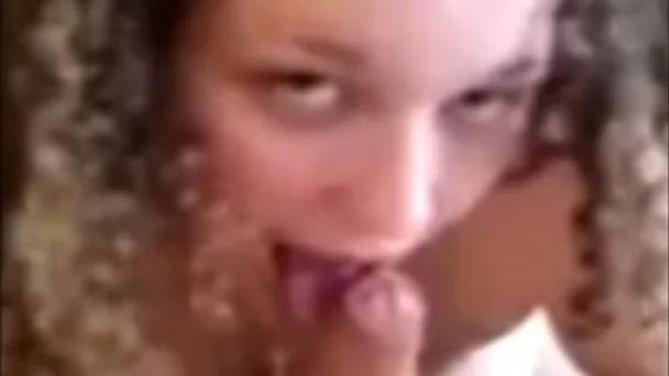 Curly bae sucking my dick deepthroat in POV