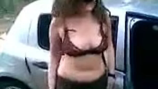 Chubby French MILF sucking my big dick in a car