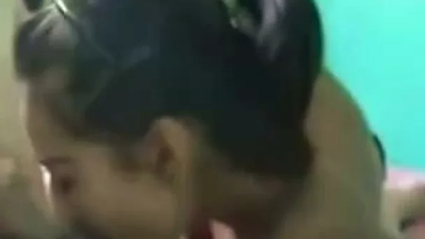 Sexy brunette girl sucking my solid pecker deepthroat