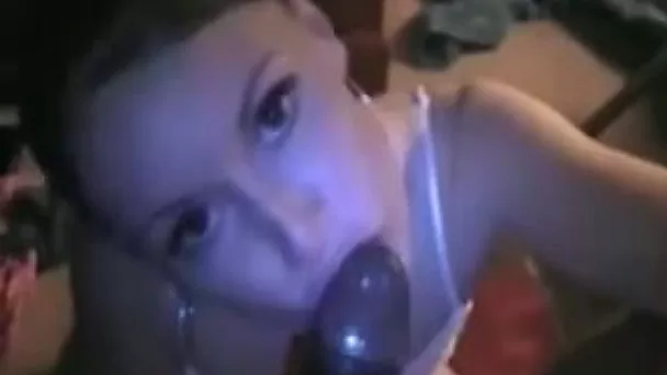 Tempting cutie sucking big fat dick deepthroat in POV