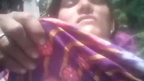 Amateur Desi chick let touch and tease her wet pussy outdoors